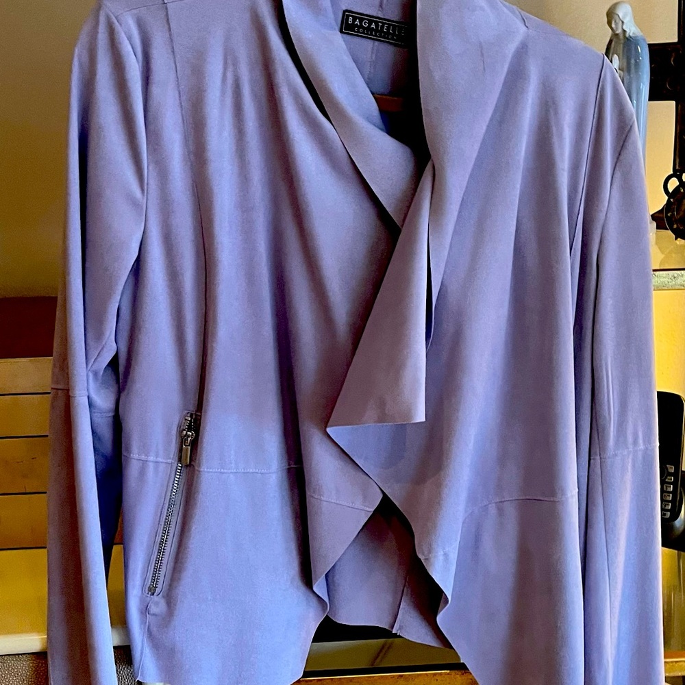 Open Front Faux Leather Jacket